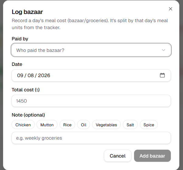 Bazaar & fixed costs demo